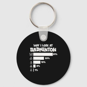 Why I Lose At Badminton Funny Excuses Shuttle Bird Keychain
