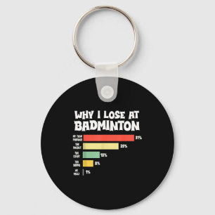 Why I Lose At Badminton Funny Excuses Shuttle Bird Keychain