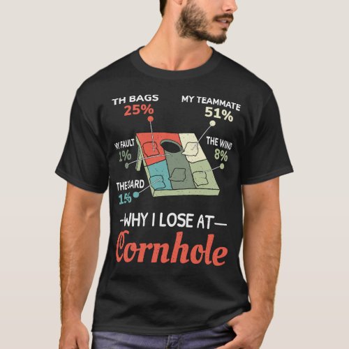 Why I Lose At Cornhole Funny Cornhole T_Shirt