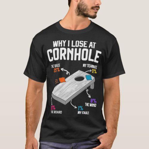 Why I Lose at Cornhole Humor Toss Like a Boss T_Shirt