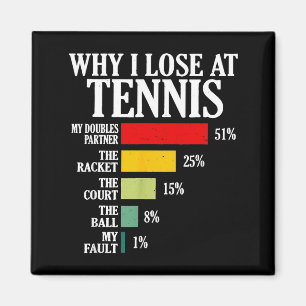 Why I Lose At Tennis Funny Tennis Player Quote Magnet