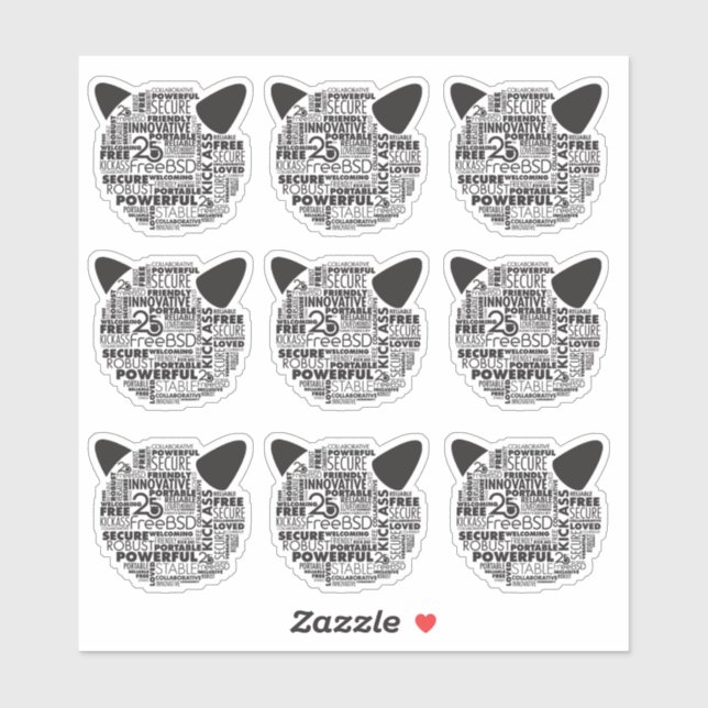 Why I love FreeBSD 25th Anniversary Vinyl Stickers (Sheet)