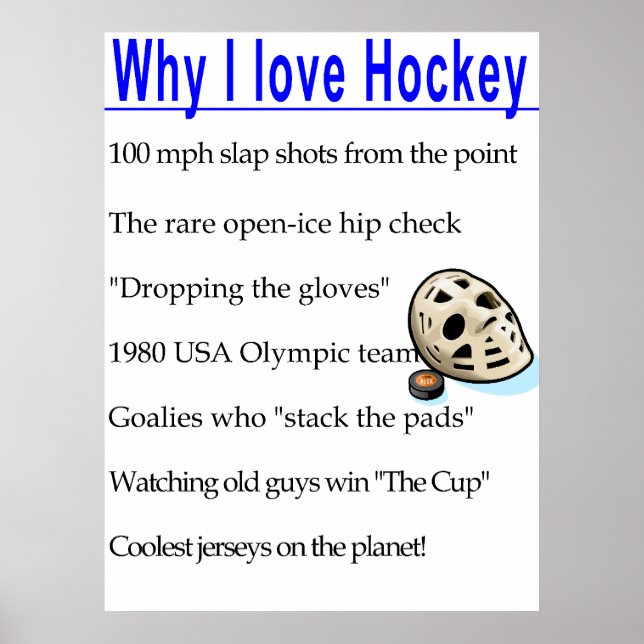 Why I Love Hockey Poster (Front)