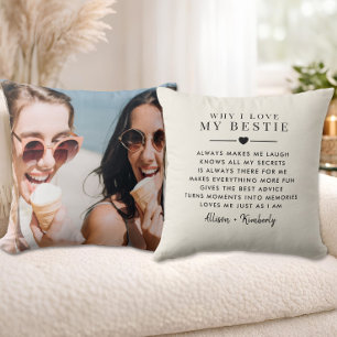 Why I Love My Bestie Photo Throw Pillow
