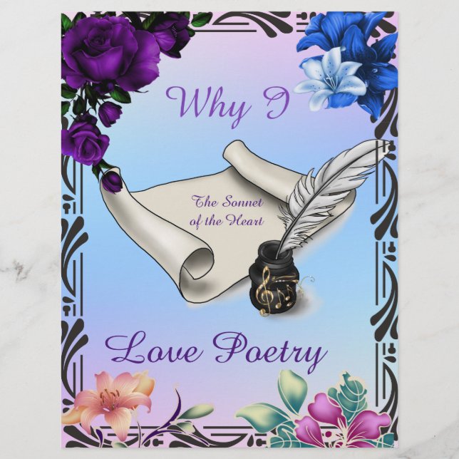 why I Love Poetry Writings Personalized Paper (Front)