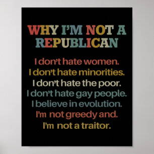 Why I'm Not A Republican I Don't Hate Women Don't Poster