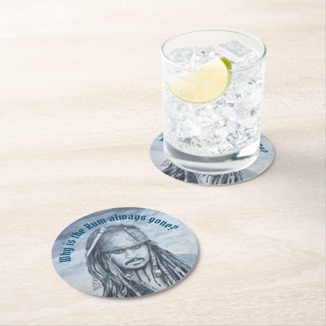 Why is the Rum always gone? Round Paper Coaster (Insitu)