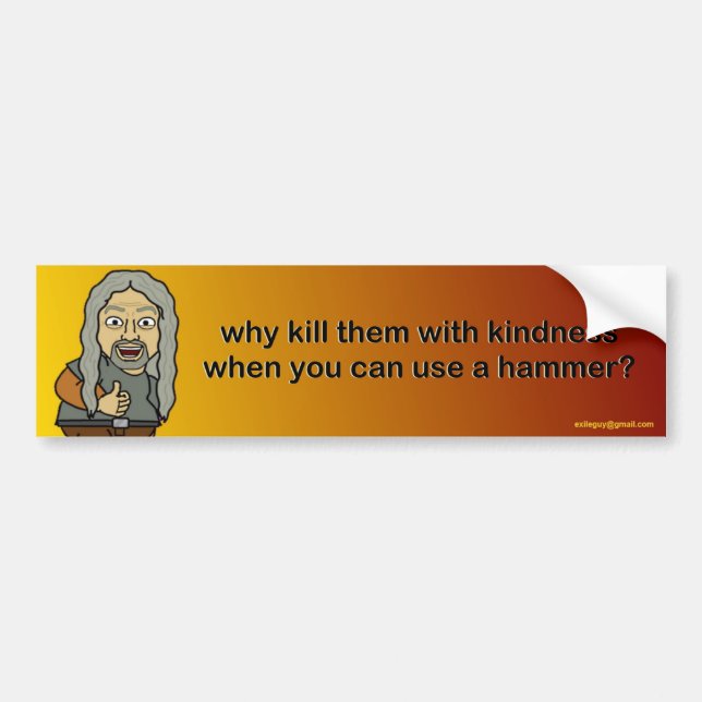 why kill them with kindness bumper sticker (Front)