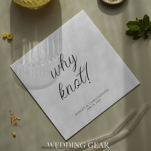 Why knot! Minimal Typographic Cocktail Napkins (Creator Uploaded)