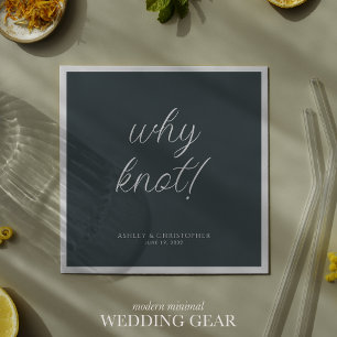 Why knot! Minimal Typographic Space Gray Cocktail Napkins
