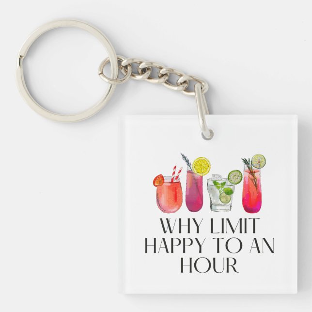 Why Limit Happy To An Hour Keychain (Front)
