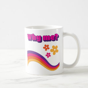 why me quote colorful lines flowers bold letters coffee mug