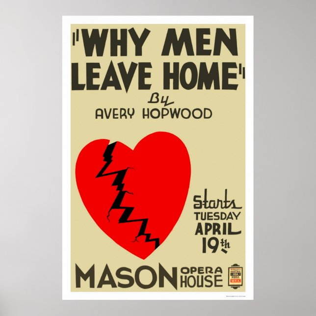 Why Men Leave Home 1938 WPA Poster (Front)