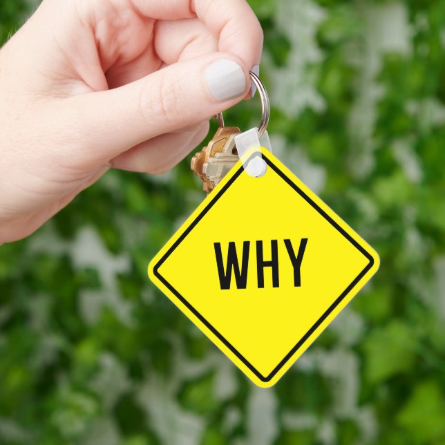 Why Metal Square Keychain (Hand)