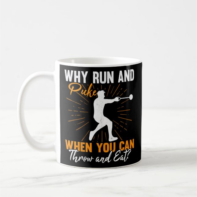 Why Run And Puke Hammer Thrower Track And Field Coffee Mug (Left)