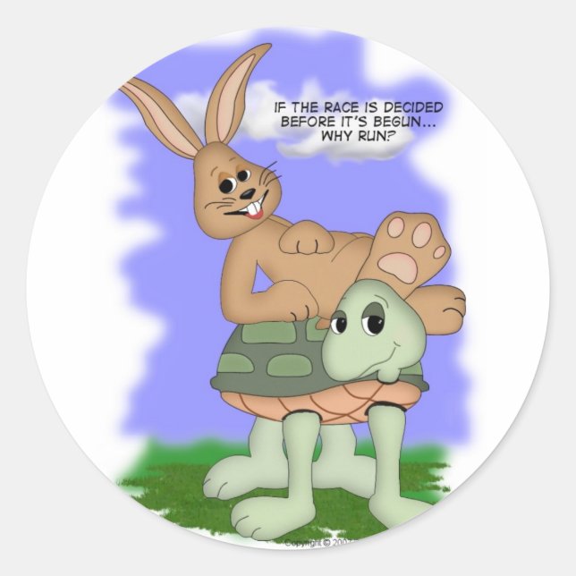 why run? classic round sticker (Front)