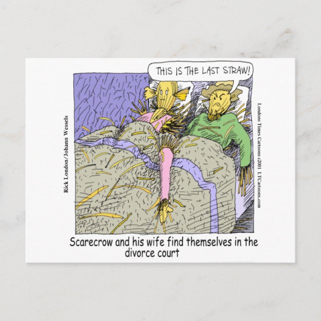 Why Scarecrows Divorce Funny Postcard (Front)