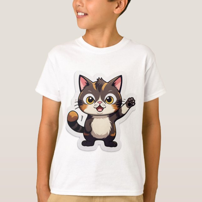 Why So Silent? – Confused Cat Sticker T-Shirt (Front)