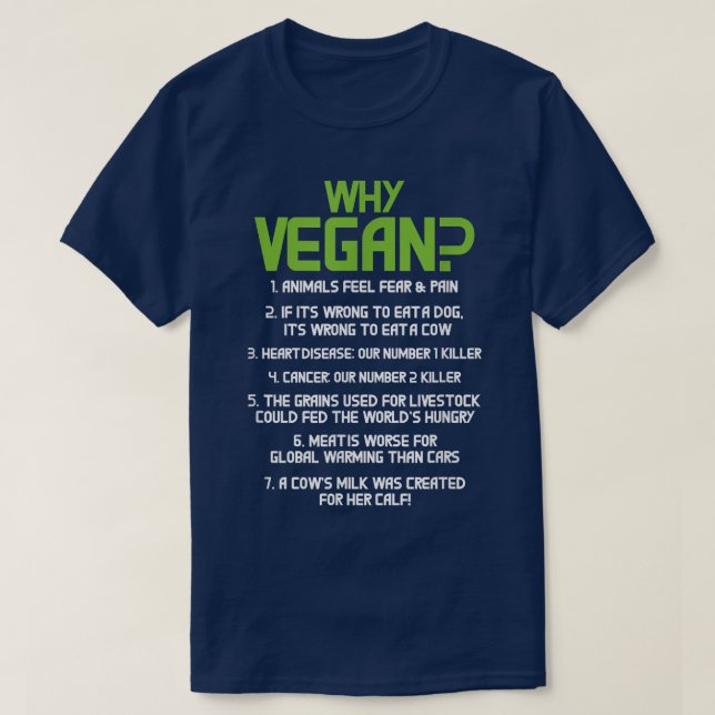 Why Vegan Vegetarian Veganism PlantBased Diet  T-Shirt (Design Front)