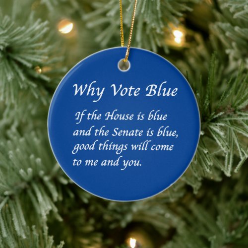 Why Vote Blue in 2024 Ceramic Ornament