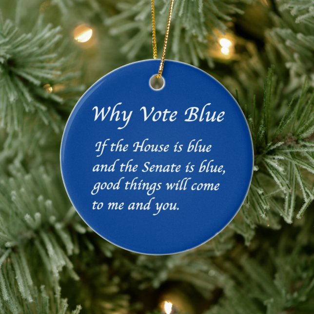Why Vote Blue in 2026 Ceramic Ornament (Tree)