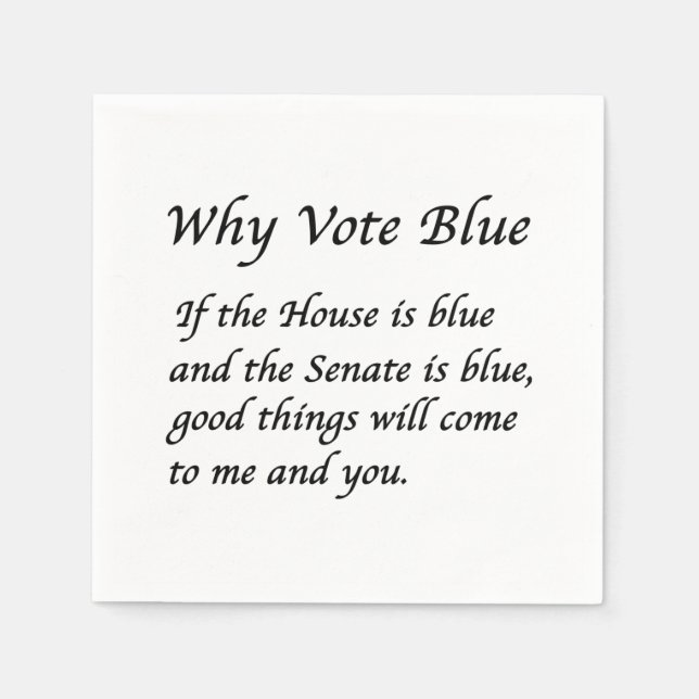 Why Vote Blue in 2026 Napkins (Front)