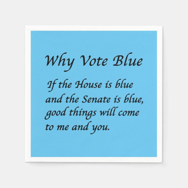 Why Vote Blue in 2026 Napkins (Front)