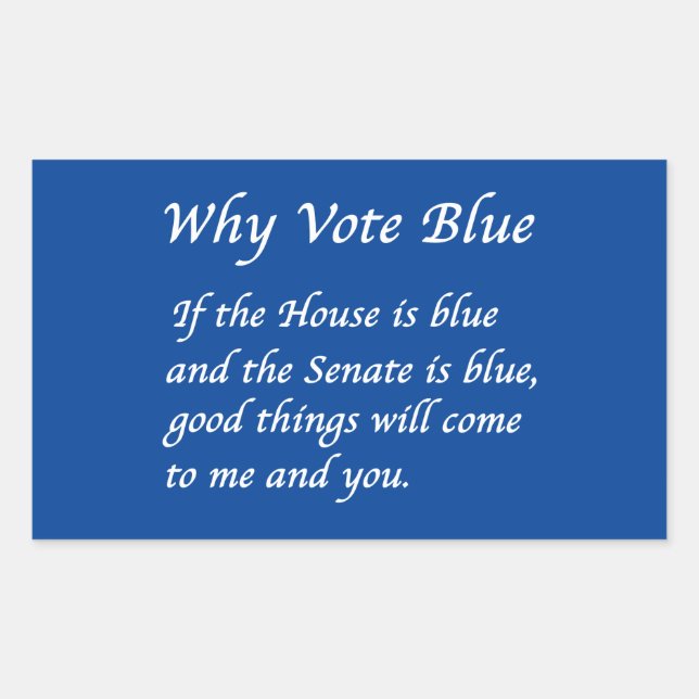 Why Vote Blue in 2026 Rectangular Sticker (Front)