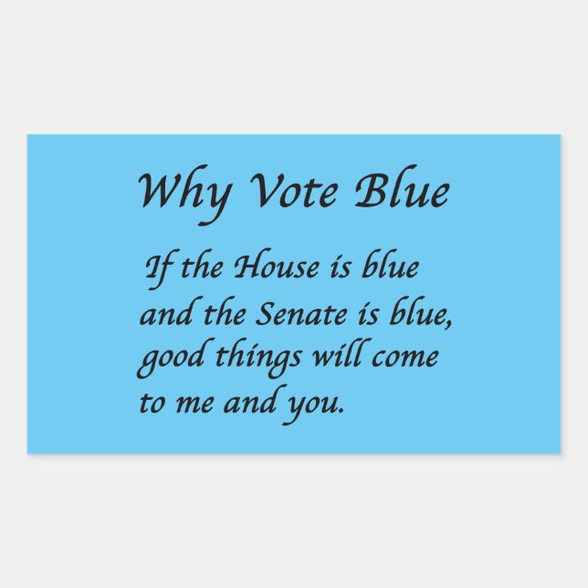 Why Vote Blue in 2026 Rectangular Sticker (Front)