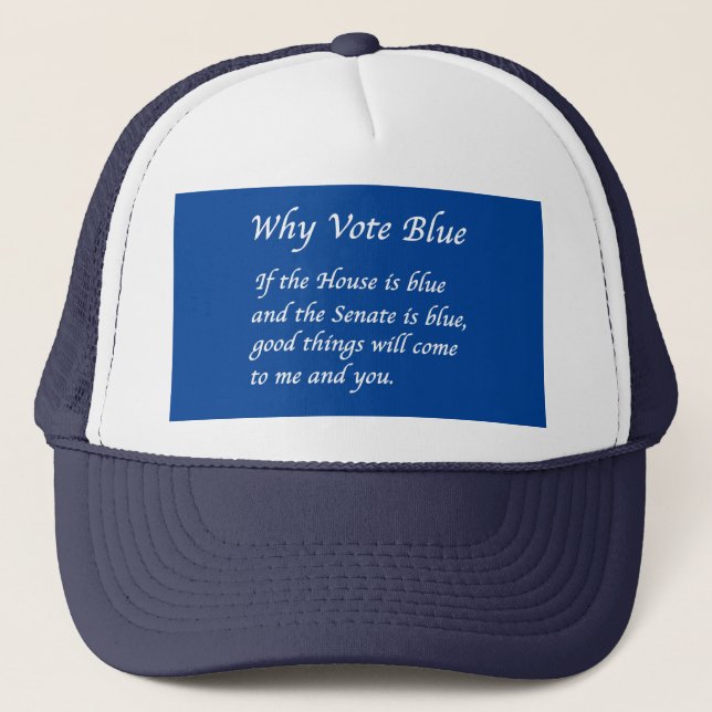Why Vote Blue in 2026 Trucker Hat (Front)