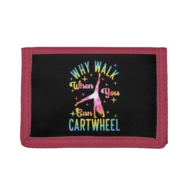 Why Walk When You Can Cartwheel Trifold Wallet (Front)