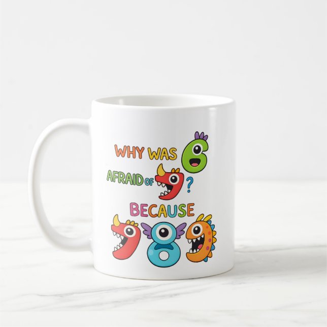 Why Was Six Afraid Funny Maths Joke Mug (Left)