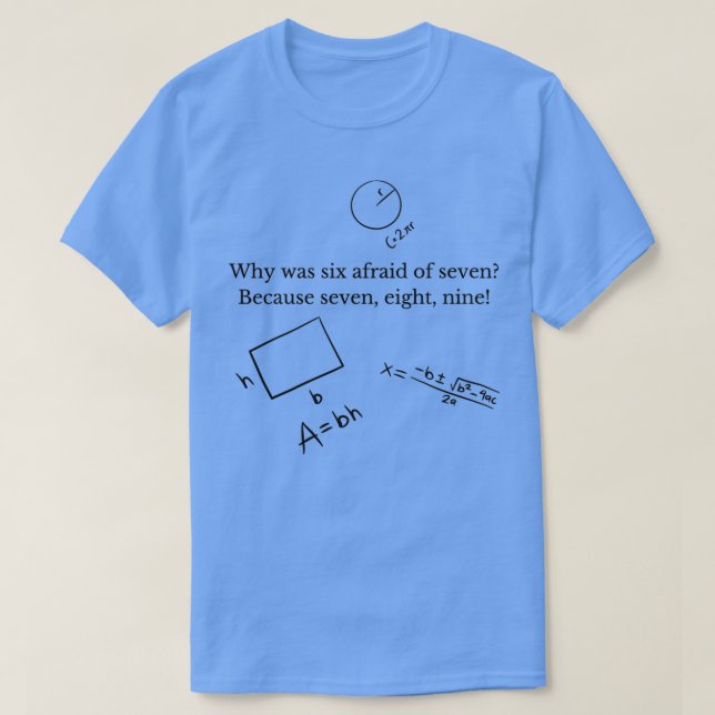 Why was six afraid of seven Because seven eight ni T-Shirt (Design Front)
