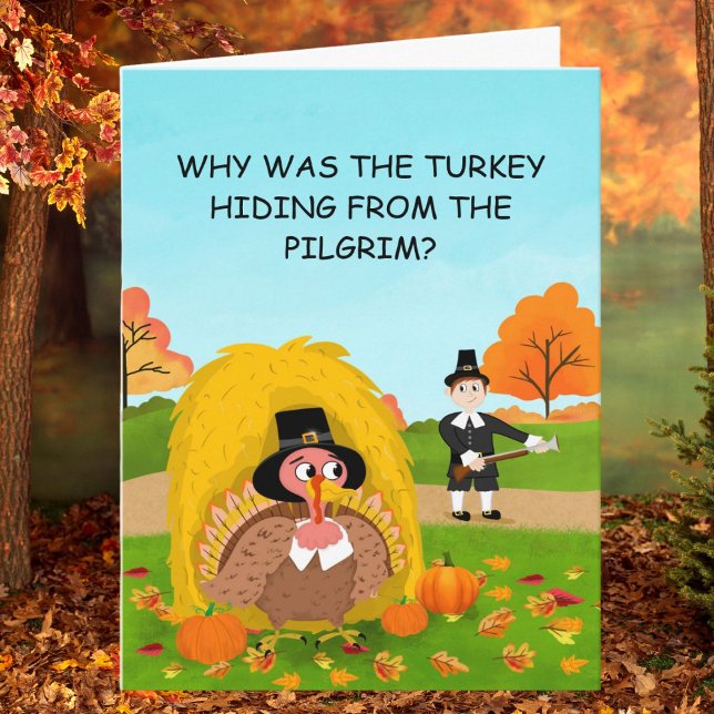 Why Was the Turkey Hiding? He Read the Menu! Funny Card (Creator Uploaded)
