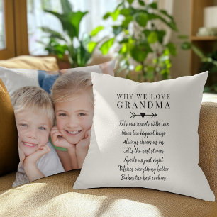 Why We Love Grandma Photo Throw Pillow