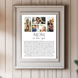 Why We Love You Mom Custom Photo Collage Poster