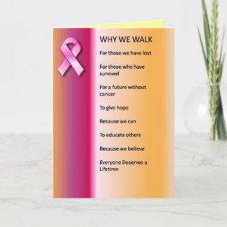 Why We Walk for Cure Card