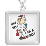 Why Yes I am a Nurse Silver Plated Necklace