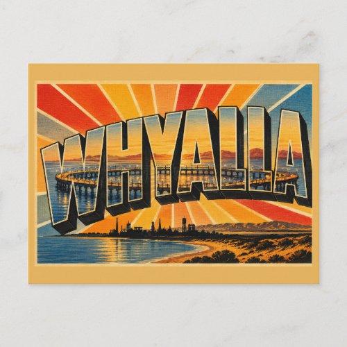 Whyalla SA Australia Circular Jetty Coastal Art Postcard