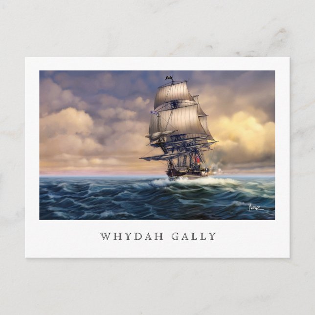 Whydah Gally Historic Ship Painting Postcards (Front)