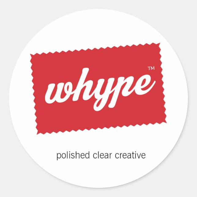 Whype logo polished clear creative stickers (Front)