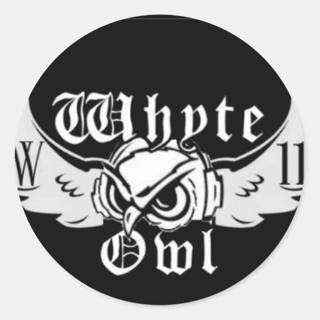Whyte Owl logo round sticker (Front)