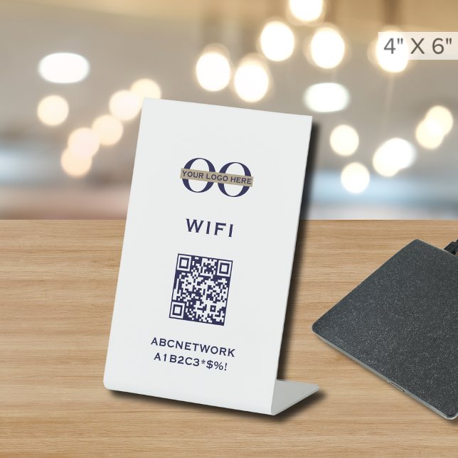 Wi-Fi Access Custom Logo QR Code Pedestal Sign (Creator Uploaded)