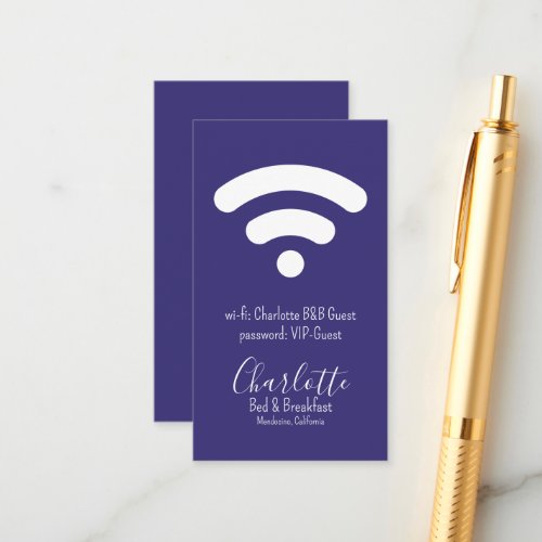Wi_Fi Access Modern Simple Purple White Enclosure Card
