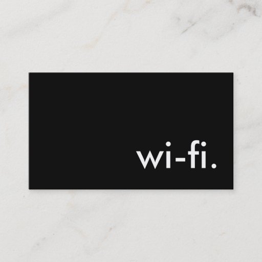 Customizable wi-fi. business cards