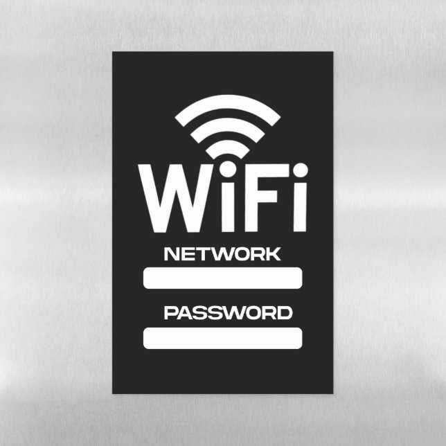 Wi-fi network magnetic dry erase sheet (Vertical)