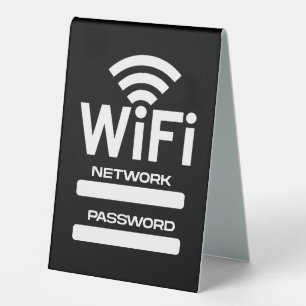 Wi-fi network table tent