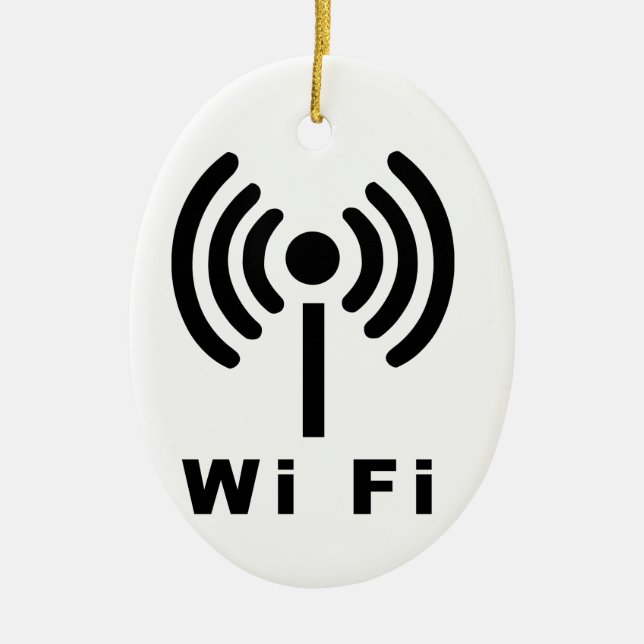Wi Fi Symbol Ceramic Ornament (Front)
