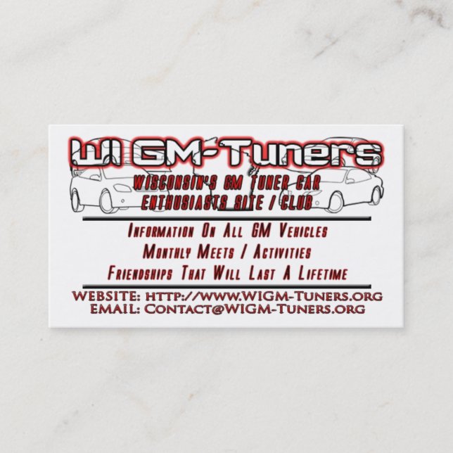 WI GM-Tuners Business Cards (Front)