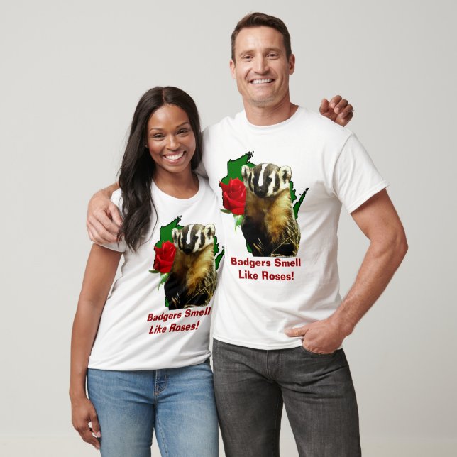 WI State Animal Badgers Smell Like Roses Unisex T-Shirt (Unisex)
